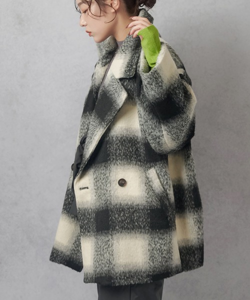 【matsuy】MARELLA ♡ チェックシャギーコート matsuy様専用】MARELLA ♡ チェックシャギーコート