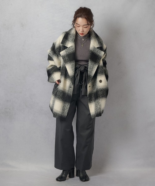 dazzlin ミドルコクーンツイードコート　美品　チェック柄 dazzlin（ダズリン）の「ミドルコクーンコート（その他アウター