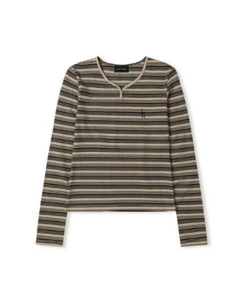 セール】Slim Fit Stripe Top（Tシャツ/カットソー）｜LEATHERY