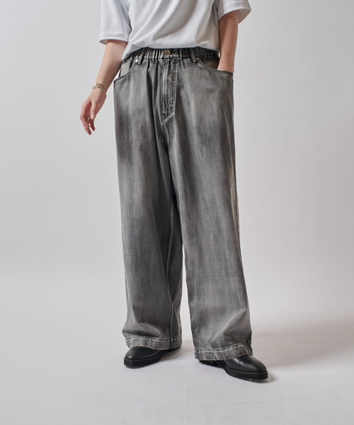 Lui's（ルイス）の「FADEイージーバギーデニムパンツ（デニムパンツ・メンズ・ライトグレー/ブラック・S/M）」の2枚目の写真