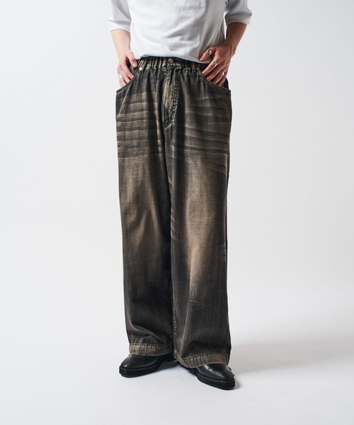 Lui's（ルイス）の「FADEイージーバギーデニムパンツ（デニムパンツ・メンズ・ライトグレー/ブラック・S/M）」の3枚目の写真