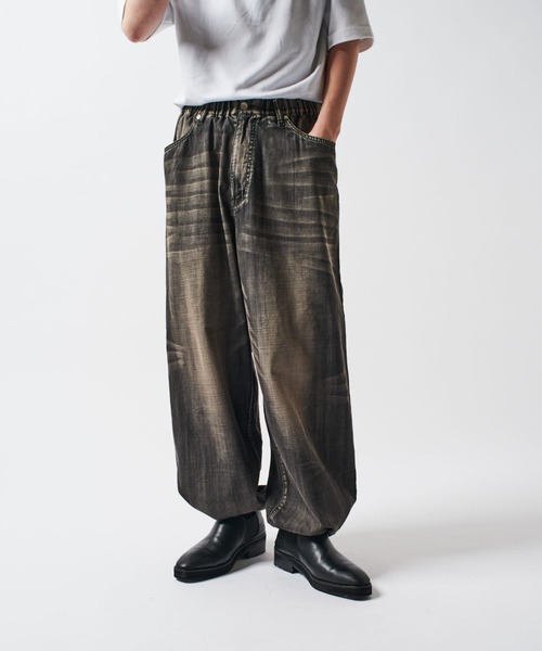 Lui's（ルイス）の「FADEイージーバギーデニムパンツ（デニムパンツ・メンズ・ライトグレー/ブラック・S/M）」の6枚目の写真