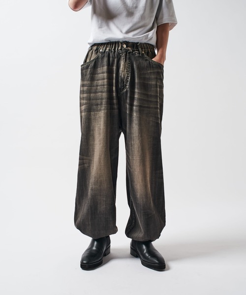 Lui's（ルイス）の「FADEイージーバギーデニムパンツ（デニムパンツ・メンズ・ライトグレー/ブラック・S/M）」の7枚目の写真