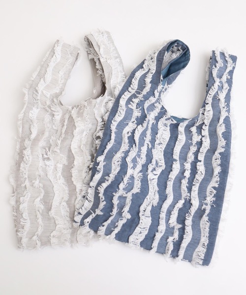 I am I in fact...（アイアムアイインファクト）の「●WAVE CUTJQ バッグ（ハンドバッグ・レディース・グレー/ネイビー・FREE）」の5枚目の写真