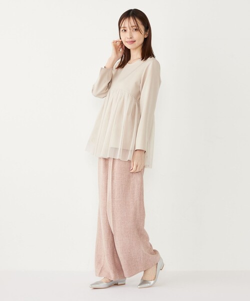 SHIPS Colors(シップス カラーズ)の「SHIPS Colors:〈手洗い可能〉ツインクロス チュール コンビ トップス◇(シャツ/ブラウス・レディース・ネイビー/ナチュラル・ONE SIZE)」の22枚目の写真