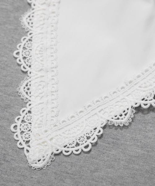 fitmore フィットモア レース襟ペプラムスウェット グレー レース襟ペプラムスウェット（スウェット）｜Fit more（フィット