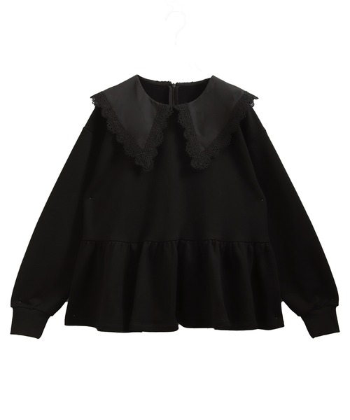 セール】レース襟ペプラムスウェット（スウェット）｜Fit more