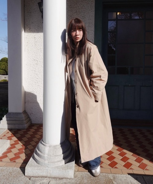 INTER FACTORY（インターファクトリー）の「Risako Sugaya - トレンチコート made in INTERFACTORY（トレンチコート・レディース・ベージュ/カーキ・FREE）」の3枚目の写真