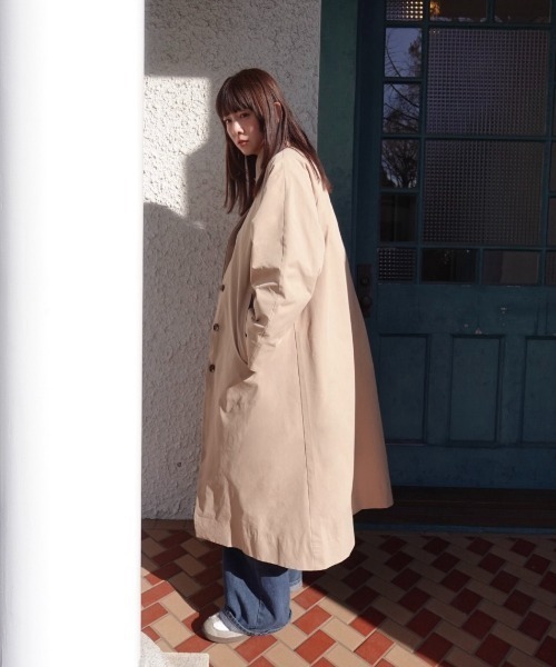 INTER FACTORY（インターファクトリー）の「Risako Sugaya - トレンチコート made in INTERFACTORY（トレンチコート・レディース・ベージュ/カーキ・FREE）」の5枚目の写真