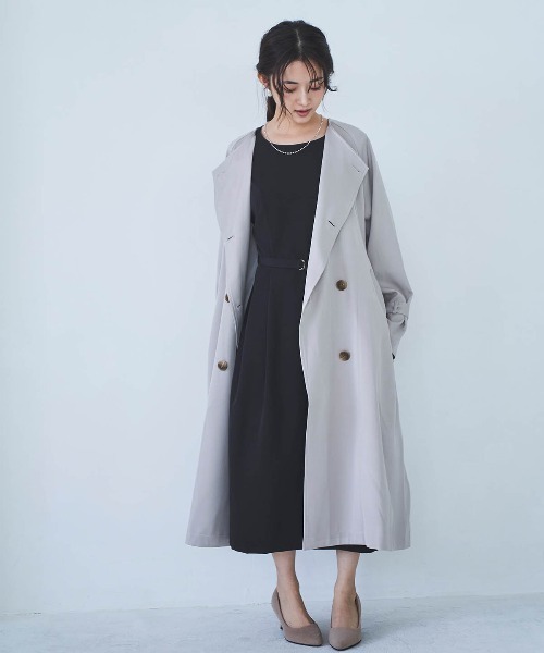 mil(ミル)の「【150㎝前後の小柄さんサイズ】Aライン ウエストタックワンピース(ワンピース・レディース・ライトベージュ/グレイッシュベージュ/ブラック・S/XS)」の10枚目の写真
