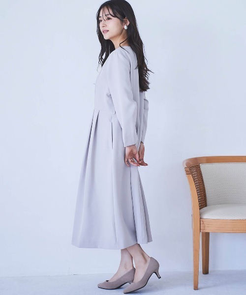 mil(ミル)の「【150㎝前後の小柄さんサイズ】Aライン ウエストタックワンピース(ワンピース・レディース・ライトベージュ/グレイッシュベージュ/ブラック・S/XS)」の20枚目の写真
