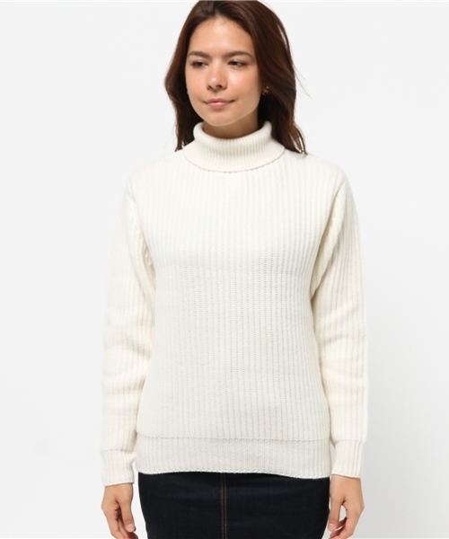 IENA（イエナ）の「CASHMERE リブタートルニットプルオーバー◆（ニット/セーター・レディース・ホワイト/ブラウン/バーガンディー/チャコールグレー・FREE）」の19枚目の写真