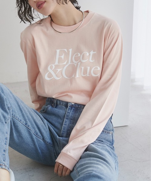 ANGIE(アンジー)の「フロッキーロゴ プリント ロンT(Tシャツ/カットソー・レディース・ライトベージュ/ライトピンク/スミクロ/ホワイト・MEDIUM/LARGE)」の1枚目の写真