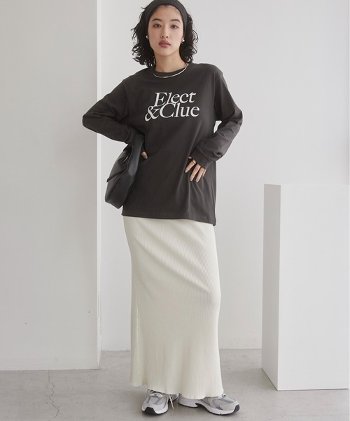 ANGIE(アンジー)の「フロッキーロゴ プリント ロンT(Tシャツ/カットソー・レディース・ライトベージュ/ライトピンク/スミクロ/ホワイト・MEDIUM/LARGE)」の5枚目の写真