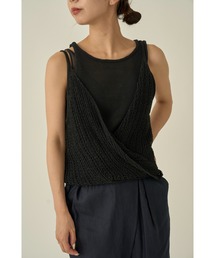 emmi◆トップス/ワイドベルトレイヤードニットプル/FREE/レーヨン/BLK/13WNT175015 バイカラーレイヤードニットトップス – pium