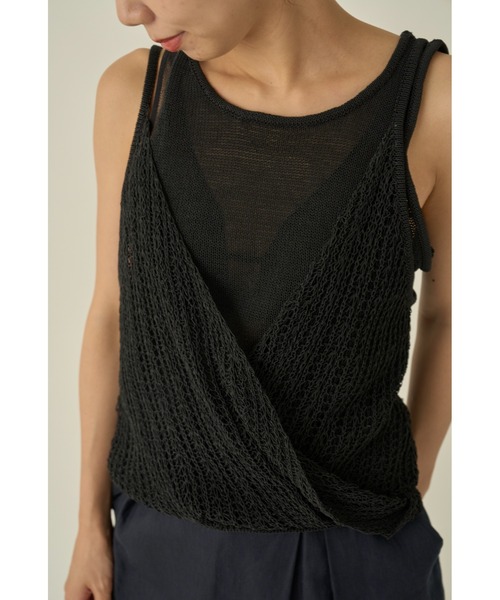 emmi（エミ）の「コードニットタンクトップ（ニット/セーター・レディース・ブラック/ライトベージュ/ターコイズブルー・FREE）」の5枚目の写真