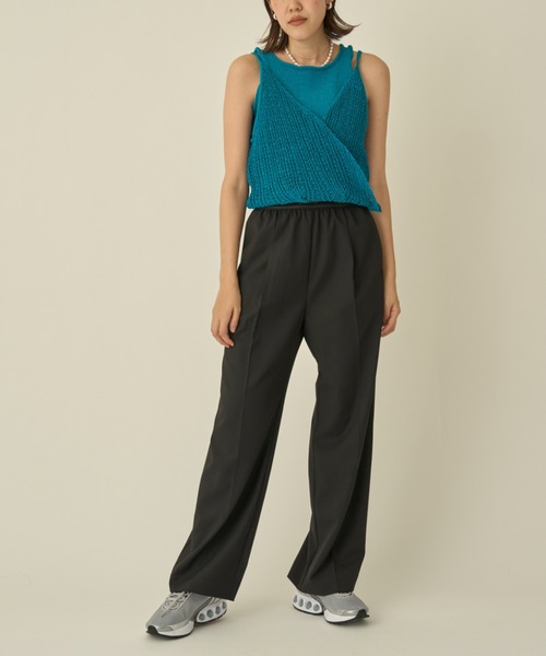 emmi（エミ）の「コードニットタンクトップ（ニット/セーター・レディース・ブラック/ライトベージュ/ターコイズブルー・FREE）」の6枚目の写真