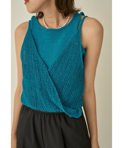 emmi（エミ）の「コードニットタンクトップ（ニット/セーター・レディース・ブラック/ライトベージュ/ターコイズブルー・FREE）」の8枚目の写真