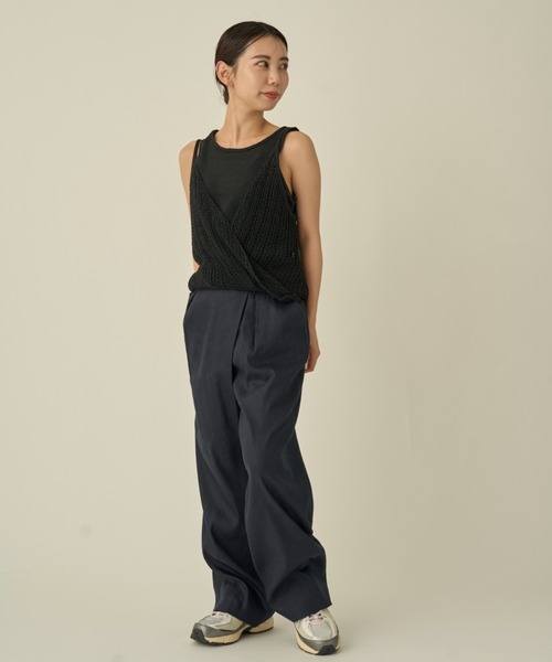 emmi（エミ）の「コードニットタンクトップ（ニット/セーター・レディース・ブラック/ライトベージュ/ターコイズブルー・FREE）」の13枚目の写真