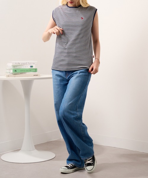 U.S. POLO ASSN.(ユーエスポロアッスン)の「【U.S. POLO ASSN.】限定商品 Beauty smooth sleeveless Tee スムースノースリーブトップス(Tシャツ/カットソー・レディース・ホワイト/ライトカーキ/ピンク/ボルドー/ネイビー/ブラック/サックスブルー/ネイビー系3/ブラック系その他3/バーガンディー/ブラウン・M/L)」の19枚目の写真