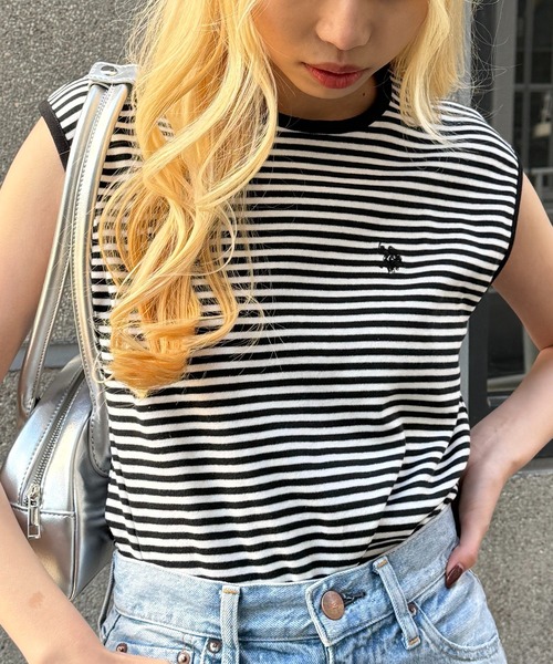 U.S. POLO ASSN.(ユーエスポロアッスン)の「【U.S. POLO ASSN.】限定商品 Beauty smooth sleeveless Tee スムースノースリーブトップス(Tシャツ/カットソー・レディース・ホワイト/ライトカーキ/ピンク/ボルドー/ネイビー/ブラック/サックスブルー/ネイビー系3/ブラック系その他3/バーガンディー/ブラウン・M/L)」の21枚目の写真