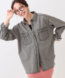 SHOO・LA・RUE（シューラルー）の「【洗える/S-LL】大人のこなれコーデに やわらかデニムシャツ（シャツ/ブラウス・レディース）」