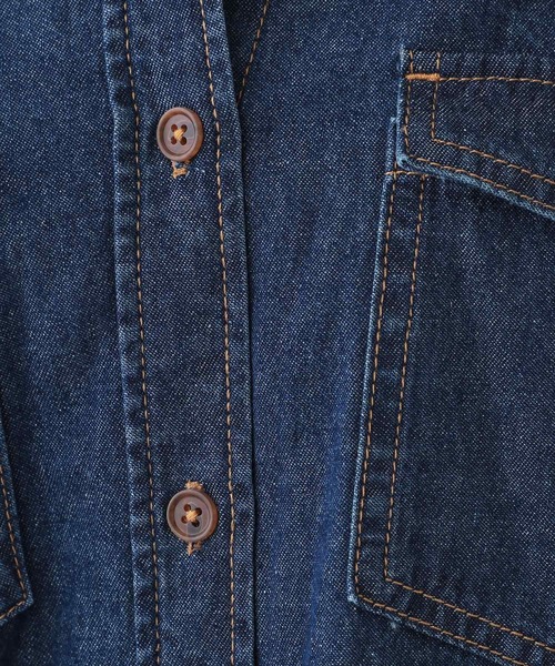 SHOO・LA・RUE(シューラルー)の「【洗える/S-LL】大人のこなれコーデに やわらかデニムシャツ(シャツ/ブラウス・レディース・ブルー/チャコールグレー/ネイビー・02/01/04/03)」の15枚目の写真