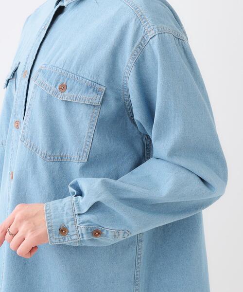 SHOO・LA・RUE(シューラルー)の「【洗える/S-LL】大人のこなれコーデに やわらかデニムシャツ(シャツ/ブラウス・レディース・ブルー/チャコールグレー/ネイビー・02/01/04/03)」の20枚目の写真