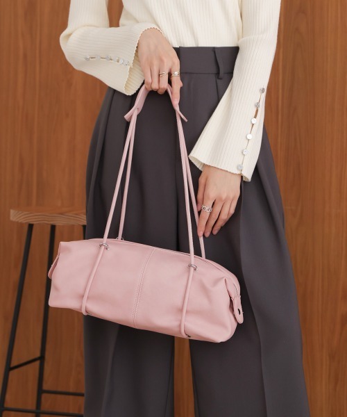 Bab（バブ）の「メタリックオーバルボストンバッグ / ペットボトル収納可能（ボストンバッグ・レディース・オフホワイト/ベージュ/ピンク/ブラック・ONESIZE）」の12枚目の写真