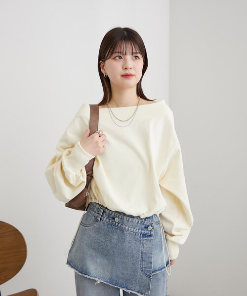 [mline]バルーンドロストシャツアイボリー mline]バルーンドロストシャツ | mystic(ミスティック