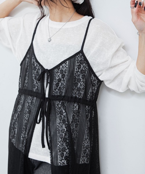 Chillfar(チルファー)の「レースキャミワンピース(ワンピース・レディース・ブルーグレー/ライトベージュ/オフホワイト/ブラック・FREE)」の19枚目の写真