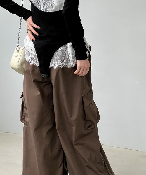 chuclla（チュクラ）の「立体ポケット ワイドカーゴ chw25s037（カーゴパンツ・レディース・ブラウン・L/S/M）」の7枚目の写真