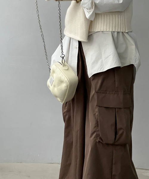 chuclla（チュクラ）の「立体ポケット ワイドカーゴ chw25s037（カーゴパンツ・レディース・ブラウン・L/S/M）」の9枚目の写真