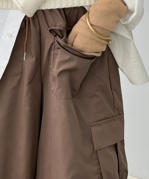chuclla（チュクラ）の「立体ポケット ワイドカーゴ chw25s037（カーゴパンツ・レディース・ブラウン・L/S/M）」の12枚目の写真
