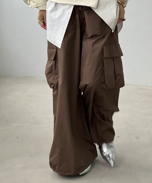 chuclla（チュクラ）の「立体ポケット ワイドカーゴ chw25s037（カーゴパンツ・レディース・ブラウン・L/S/M）」の11枚目の写真
