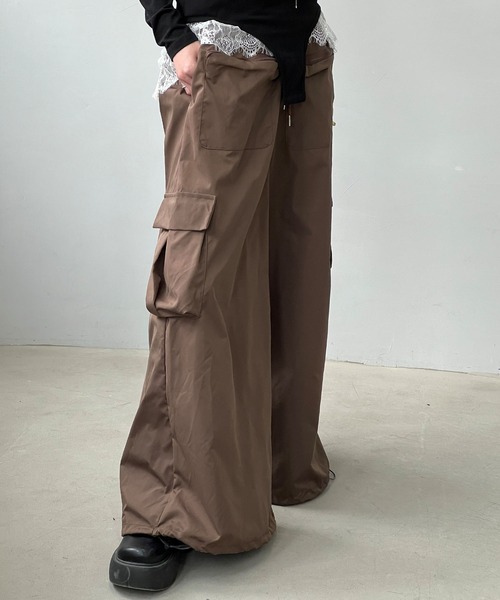 chuclla（チュクラ）の「立体ポケット ワイドカーゴ chw25s037（カーゴパンツ・レディース・ブラウン・L/S/M）」の2枚目の写真