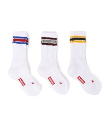 SHIPS any | Healthknit: 3足セット ライン入り スポーツ ソックス / 19-21cm<KIDS>(ソックス/靴下)