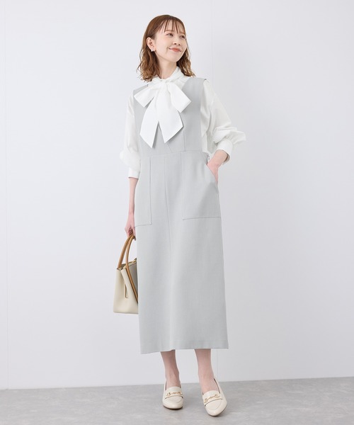 ROPE' PICNIC（ロペピクニック）の「デザインポケットジャンパースカート（ジャンパースカート・レディース・ベージュ/ライトグレー/ブラック・36/38）」の3枚目の写真