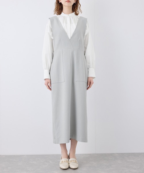 ROPE' PICNIC（ロペピクニック）の「デザインポケットジャンパースカート（ジャンパースカート・レディース・ベージュ/ライトグレー/ブラック・36/38）」の18枚目の写真