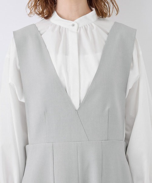 ROPE' PICNIC（ロペピクニック）の「デザインポケットジャンパースカート（ジャンパースカート・レディース・ベージュ/ライトグレー/ブラック・36/38）」の21枚目の写真