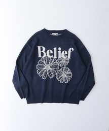 SUGGESTION（サジェッション）の「Flower jacquard crew neck knit / フラワージャガードクルーネックニット unisex（ニット/セーター・メンズ）」