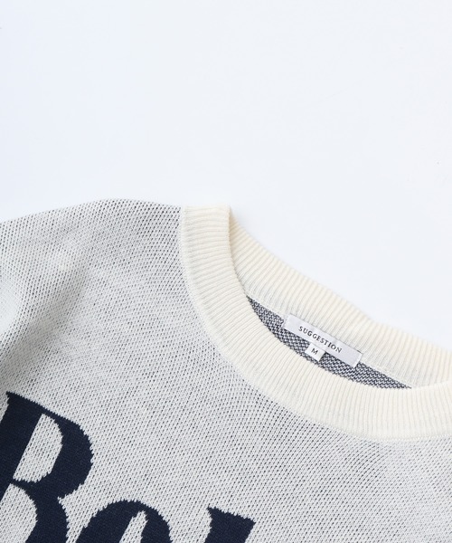 SUGGESTION（サジェッション）の「Flower jacquard crew neck knit / フラワージャガードクルーネックニット unisex（ニット/セーター・メンズ・ネイビー/ブラック/オフホワイト・L/M）」の10枚目の写真