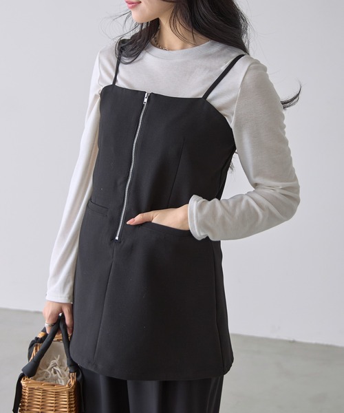 &. NOSTALGIA（アンドドットノスタルジア）の「【ZOZO限定】フロントジップキャミチュニック（チュニック・レディース・グレー/ブラック・M）」の19枚目の写真