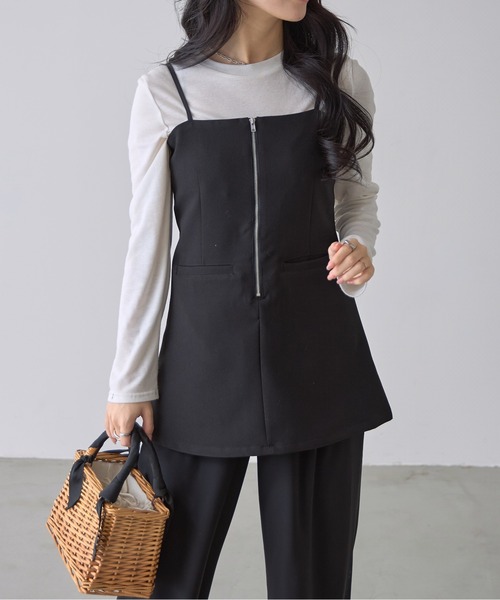 &. NOSTALGIA（アンドドットノスタルジア）の「【ZOZO限定】フロントジップキャミチュニック（チュニック・レディース・グレー/ブラック・M）」の17枚目の写真