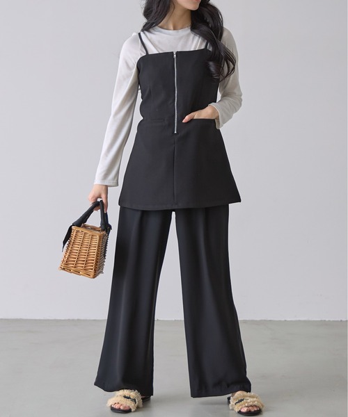 &. NOSTALGIA（アンドドットノスタルジア）の「【ZOZO限定】フロントジップキャミチュニック（チュニック・レディース・グレー/ブラック・M）」の15枚目の写真