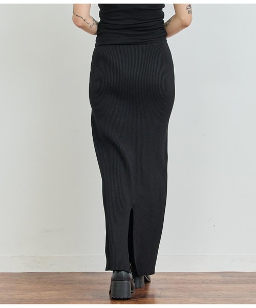 ANAP（アナップ）の「リブニットロングスカート（スカート・レディース・ブラック/グレー/オレンジ/ライトピンク・FREE）」の6枚目の写真