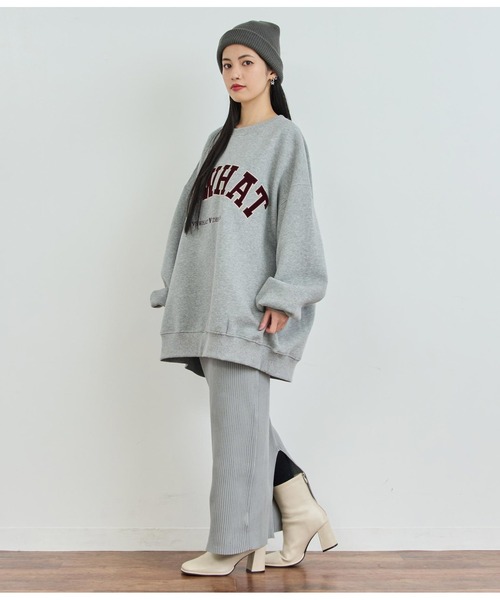 ANAP（アナップ）の「リブニットロングスカート（スカート・レディース・ブラック/グレー/オレンジ/ライトピンク・FREE）」の15枚目の写真