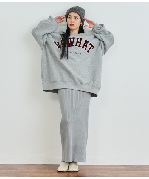 ANAP（アナップ）の「リブニットロングスカート（スカート・レディース・ブラック/グレー/オレンジ/ライトピンク・FREE）」の14枚目の写真