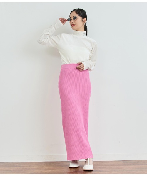 ANAP（アナップ）の「リブニットロングスカート（スカート・レディース・ブラック/グレー/オレンジ/ライトピンク・FREE）」の19枚目の写真