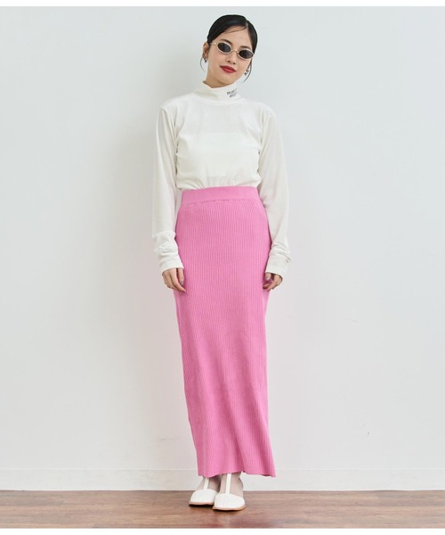 ANAP（アナップ）の「リブニットロングスカート（スカート・レディース・ブラック/グレー/オレンジ/ライトピンク・FREE）」の18枚目の写真